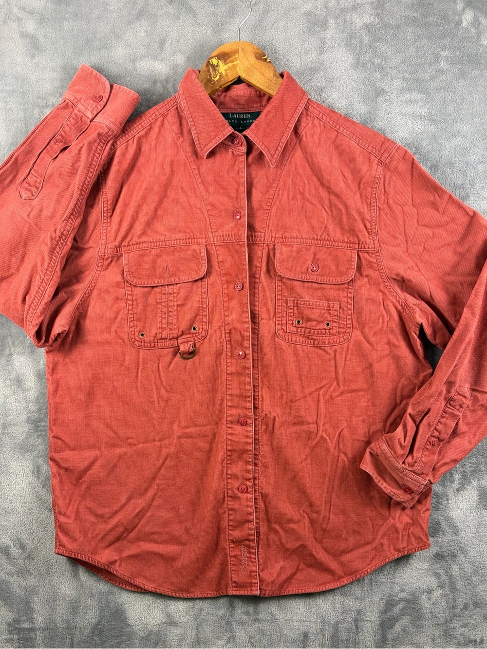 Lauren Ralph Lauren Men's Rust Red Long-Sleeve Button-Down Shirt